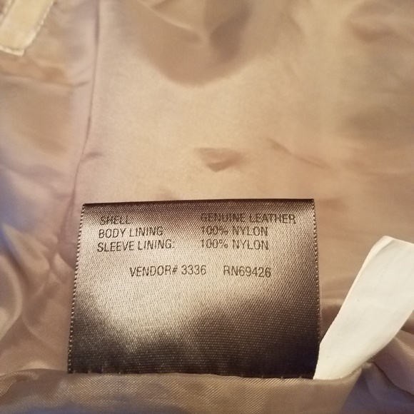 Men's cream colored leather coat - Picture 5 of 5